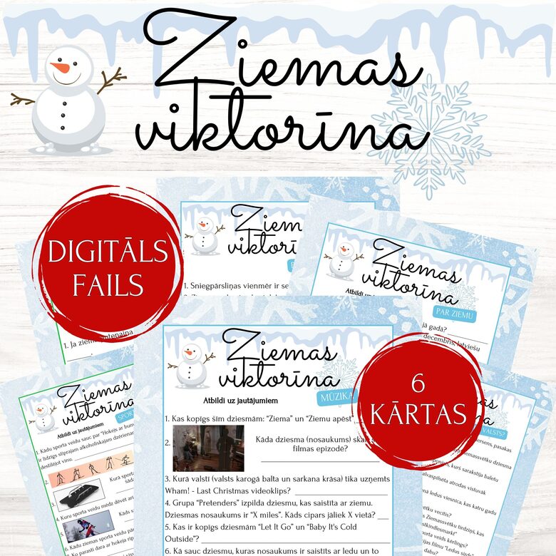 Spēle "Ziemas viktorīna", digitāls PDF fails